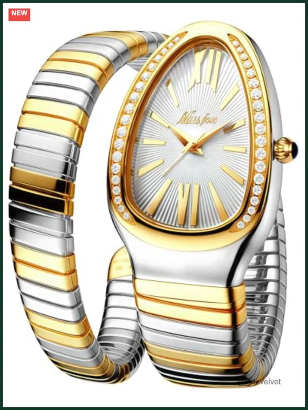 Snake Face Women's Watch Waterproof Steel Dainty Dress Wristwatch